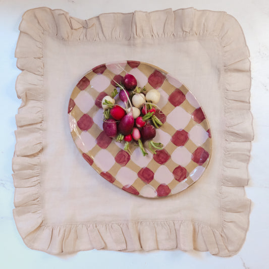 Blush Ruffle Linen Napkin | Set of 4