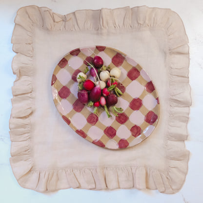 Blush Ruffle Linen Napkin | Set of 4