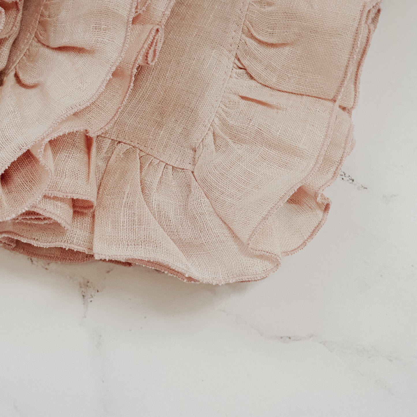 Blush Ruffle Linen Napkin | Set of 4
