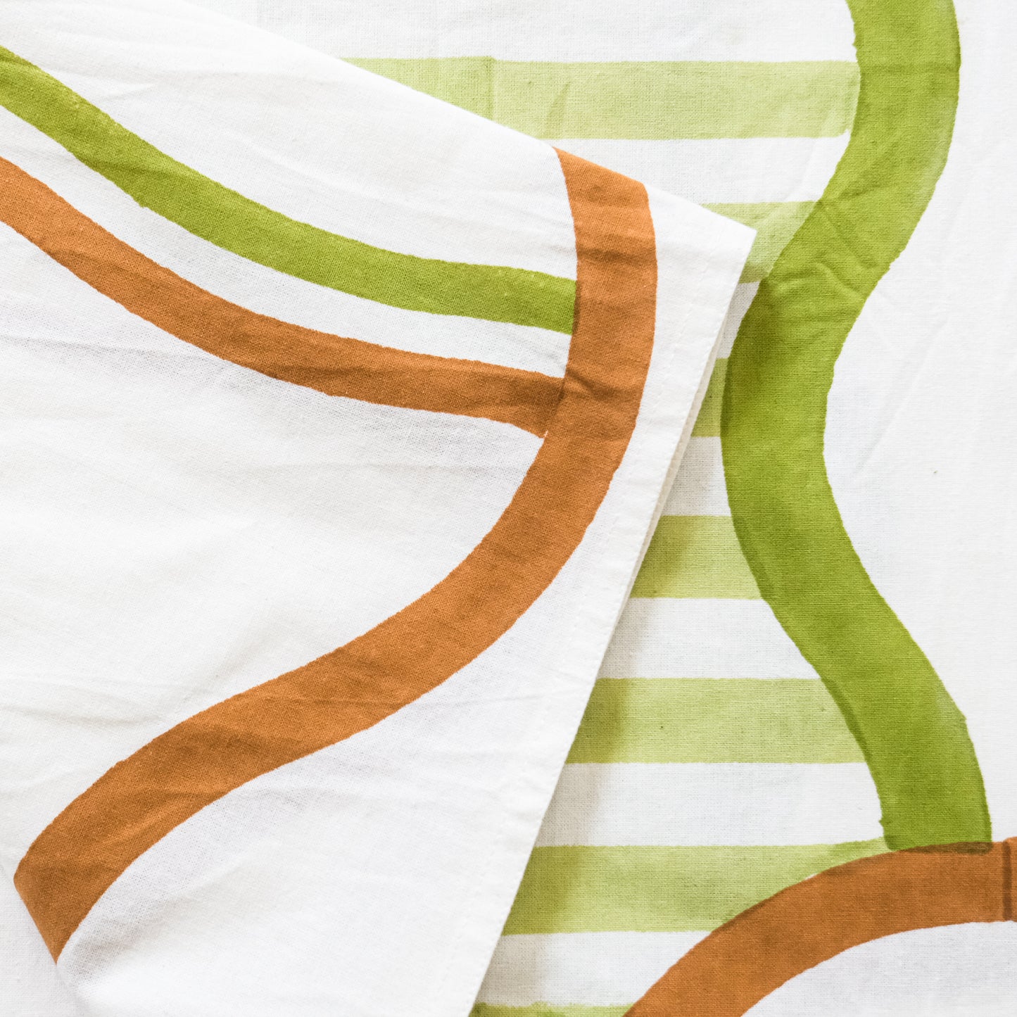 Olive and Ochre Stripe Tablecloth