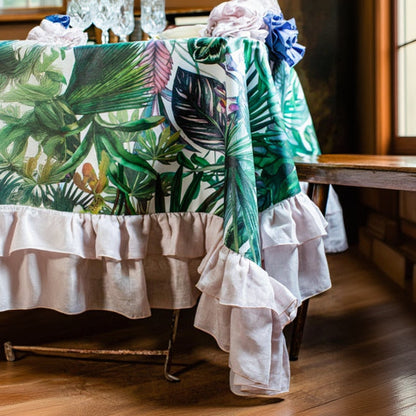 Palm & Petal Ruffle Tablecloth